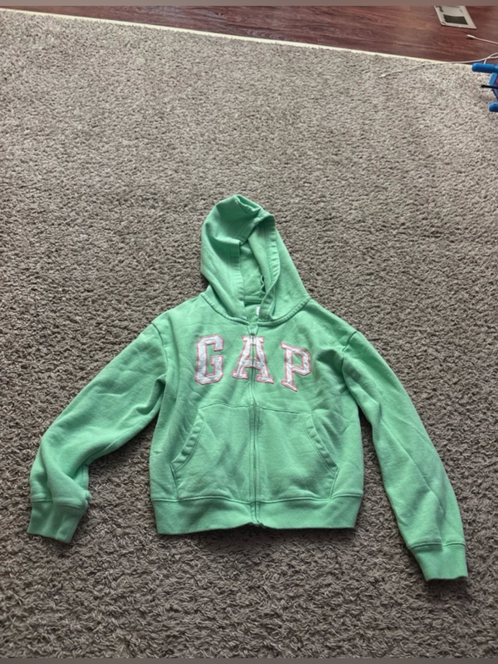GAP Girls' Mint Green Hooded Zip Sweatshirt